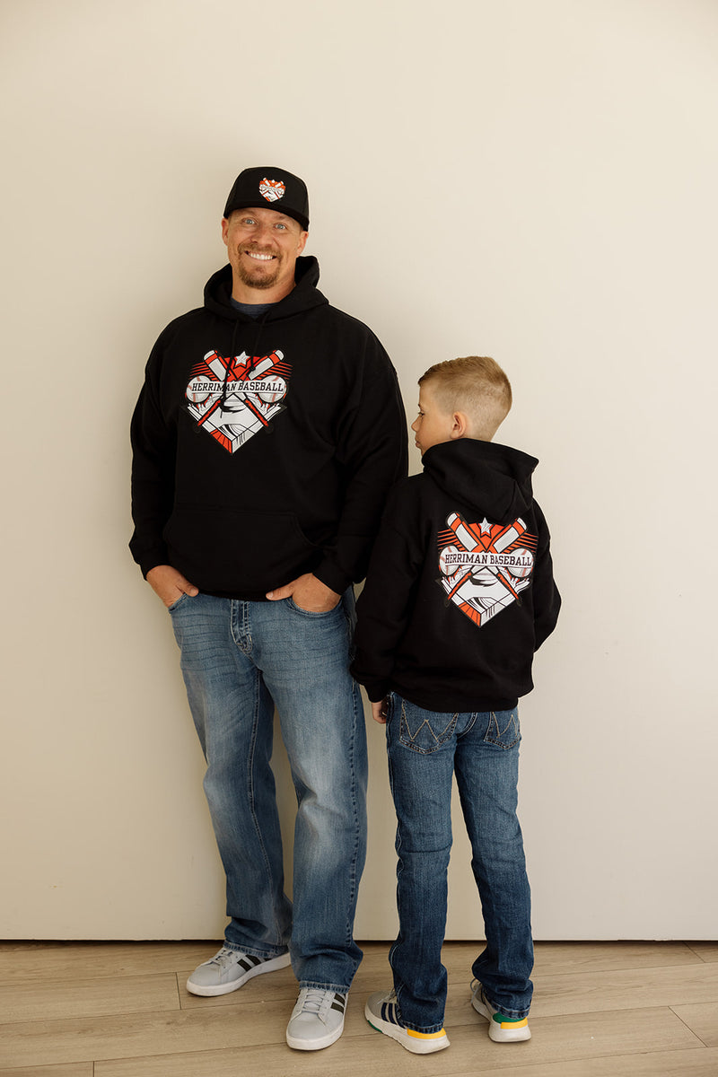 Adult Hoodie with Crossing Bats Logo – Herriman Youth Baseball