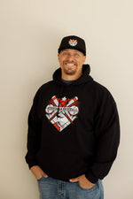 Load image into Gallery viewer, Adult Hoodie with Crossing Bats Logo
