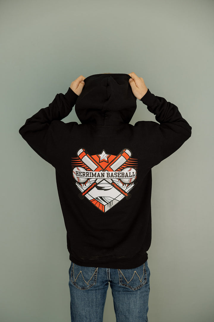 Youth Hoodie with Crossing Bats Logo